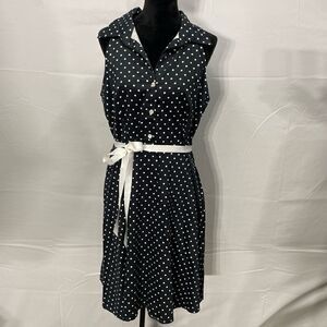 Retro Style Polka Dot Midi Dress